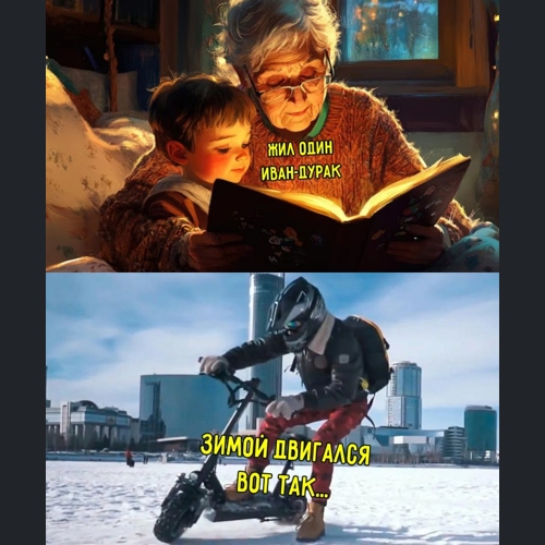 Зимняя сказка про самокатчиков